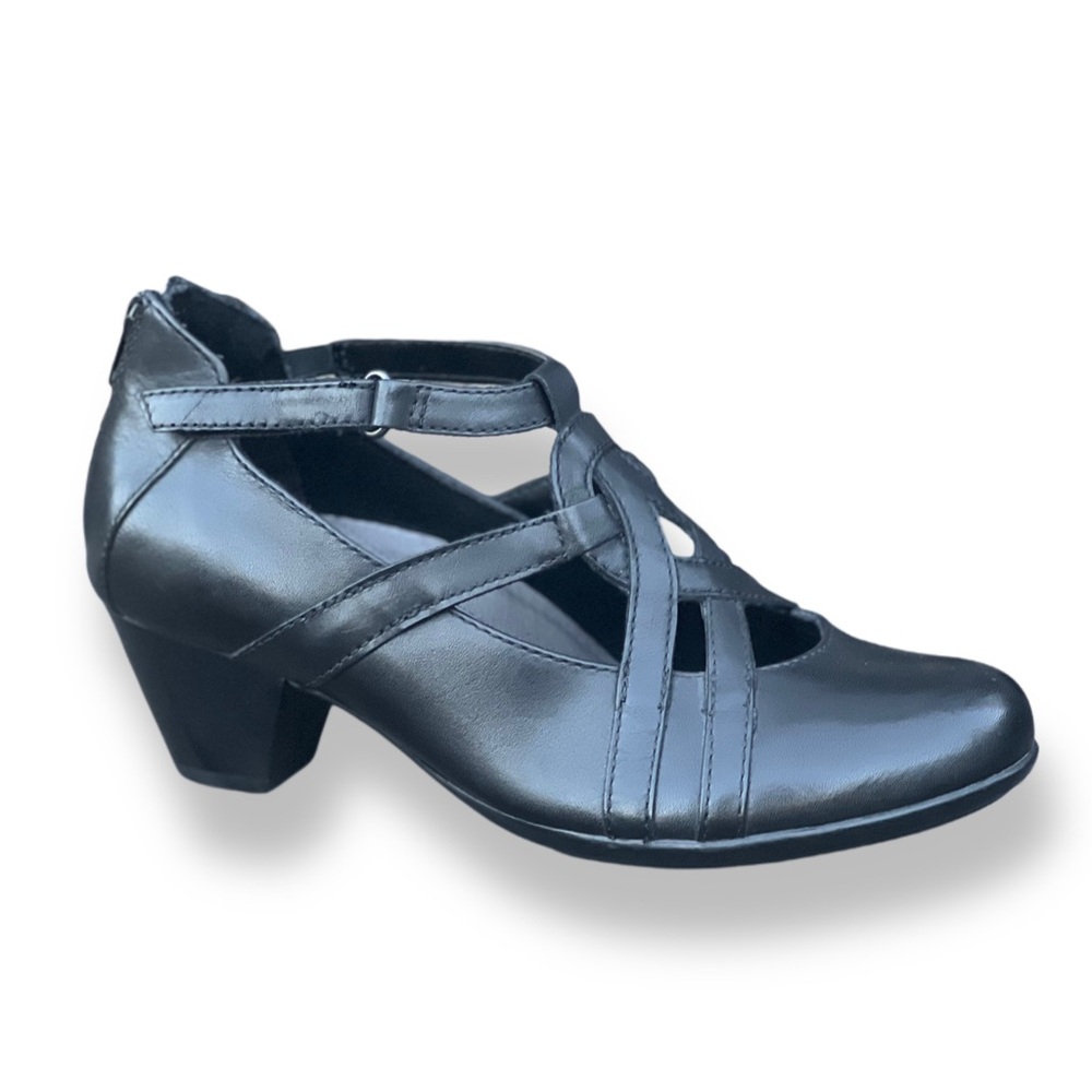 Earth Women's WIDE Black Virtue Leather Mary Jane Pump Size 8D - Picture 2 of 10